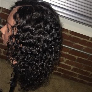 16 inch deep wave closure wig